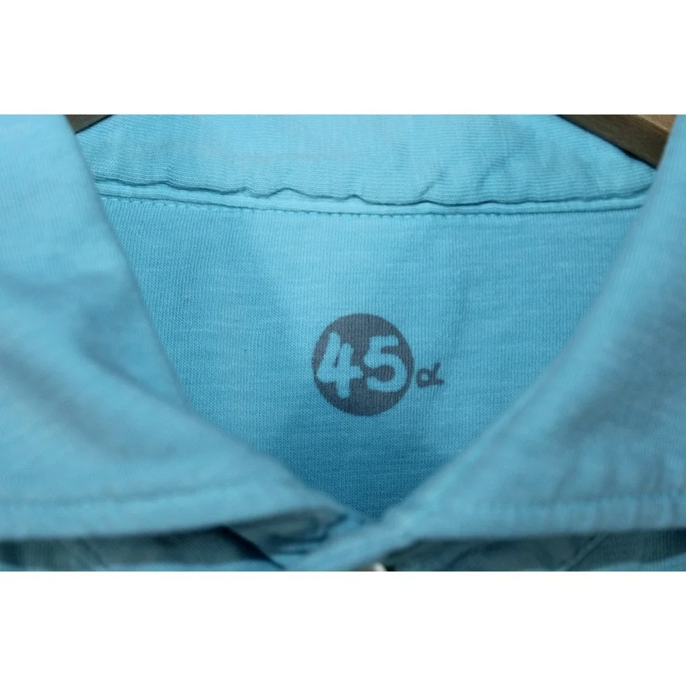 45R Men's Size 6 Turquoise Short Sleeve Made in Japan Polo Shirt - Picture 3 of 9